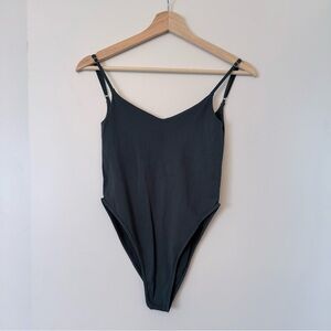 Free People Intimately FP Dark Green Bodysuit XS Built-in Bra